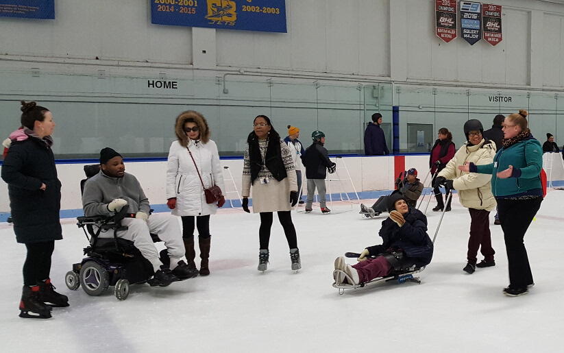 Adaptive skating and ice games at Porrazzo Memorial Rink in East Boston